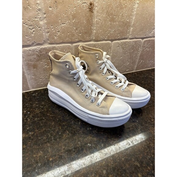Converse Shoes - Converse Chuck Taylor All Star Move Hi Platform Beige Sneakers Women’s 7 EUC